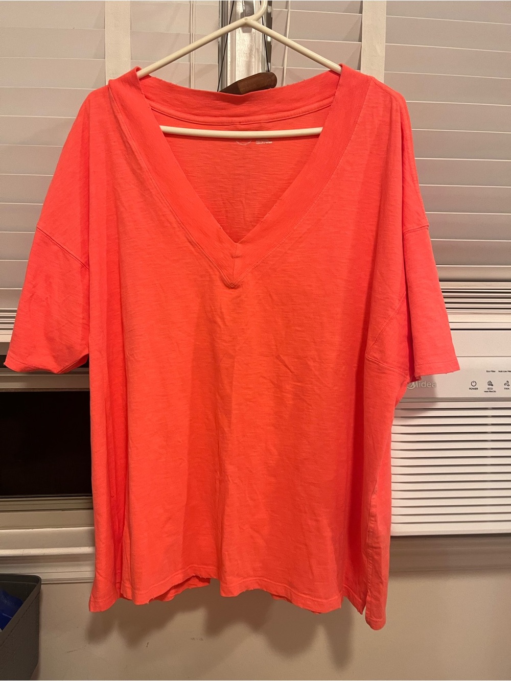 aerie Coral V-Neck Relaxed Short Sleeve Tee